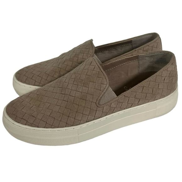 Vince Camuto Camby Taupe Tan Woven Slip-On Platform Sneaker Size 8 - Picture 1 of 9